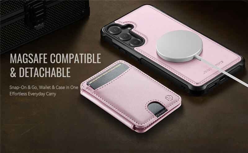 JEEHOOD Samsung Galaxy S26 Plus 2-in-1 Magnetic Wallet Case