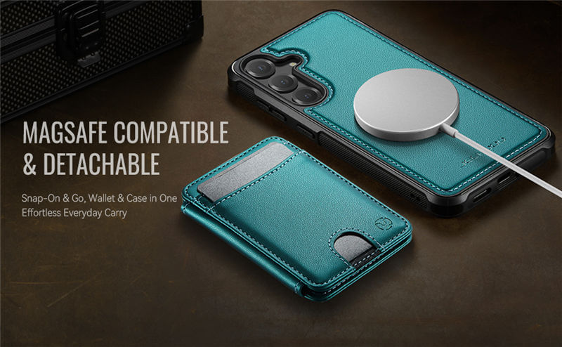 JEEHOOD Samsung Galaxy S26 2-in-1 Magnetic Wallet Case