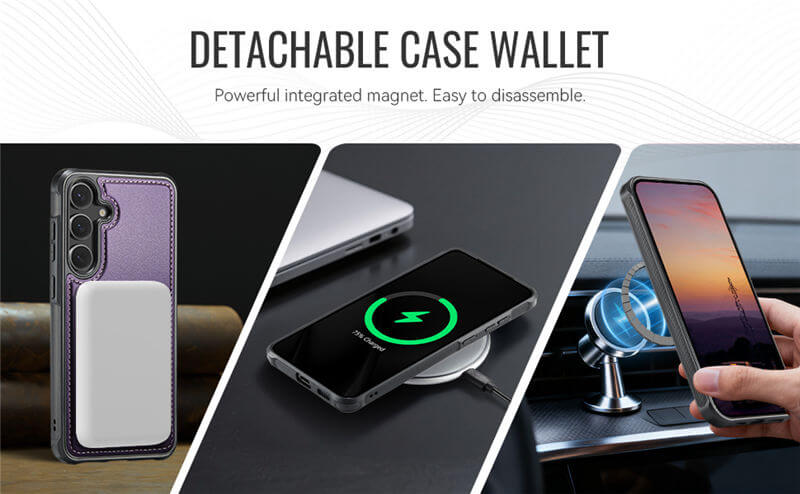 JEEHOOD Samsung Galaxy S26 Plus 2-in-1 Magnetic Wallet Case