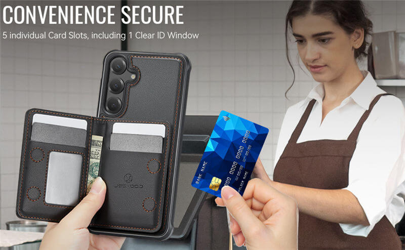JEEHOOD Samsung Galaxy S26 Plus Detachable Magnetic Zipper Wallet Case
