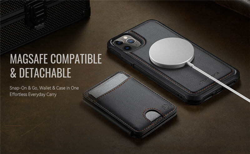 JEEHOOD iPhone 11 Pro Max 2-in-1 Magnetic Wallet Case