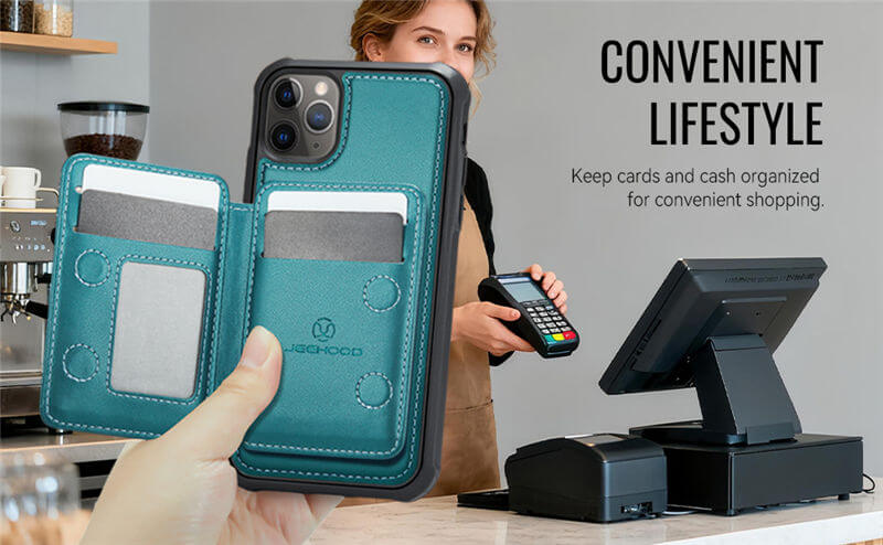 JEEHOOD iPhone 11 Pro Max 2-in-1 Magnetic Wallet Case