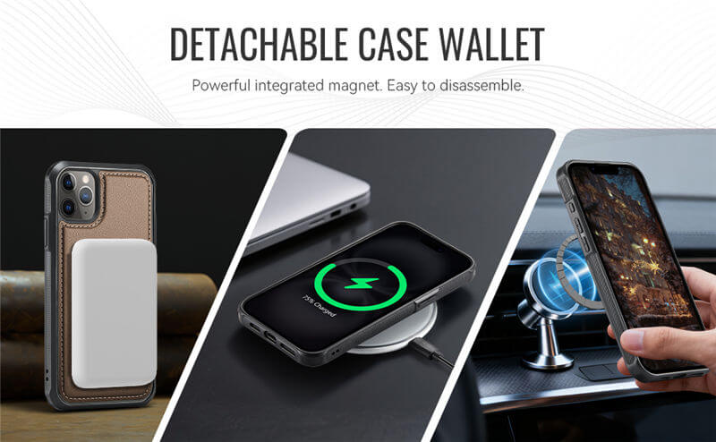 JEEHOOD iPhone 11 Pro Max 2-in-1 Magnetic Wallet Case
