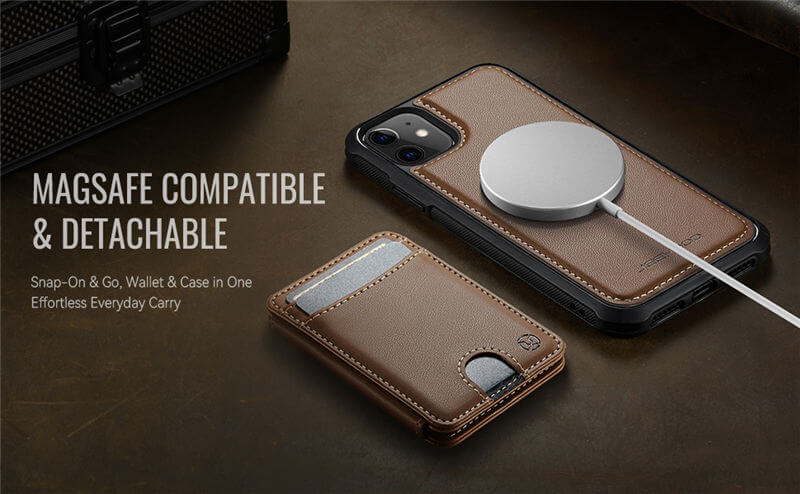 JEEHOOD iPhone 11 2-in-1 Magnetic Wallet Case