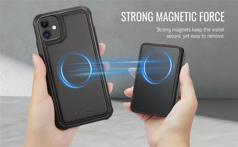 JEEHOOD iPhone 11 2-in-1 Magnetic Wallet Case