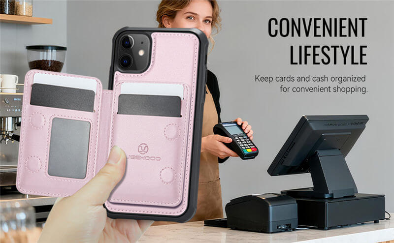 JEEHOOD iPhone 11 2-in-1 Magnetic Wallet Case