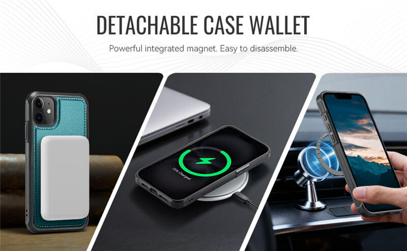 JEEHOOD iPhone 11 2-in-1 Magnetic Wallet Case