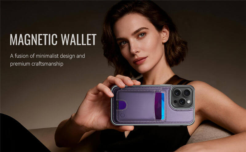 JEEHOOD iPhone 13 Pro Max 2-in-1 Magnetic Wallet Case