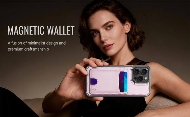 JEEHOOD iPhone 15 Pro Max 2-in-1 Magnetic Wallet Case