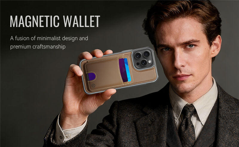 JEEHOOD iPhone 15 Pro 2-in-1 Magnetic Wallet Case
