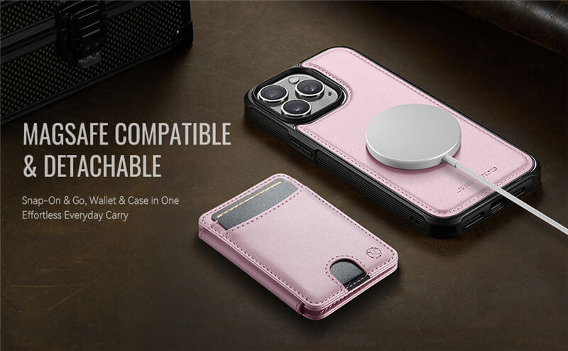 JEEHOOD iPhone 13 Pro Max 2-in-1 Magnetic Wallet Case