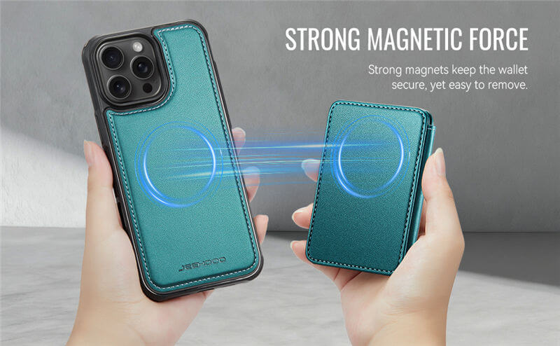 JEEHOOD iPhone 13 Pro Max 2-in-1 Magnetic Wallet Case