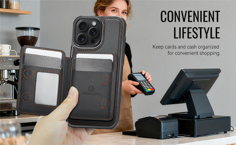 JEEHOOD iPhone 13 Pro Max 2-in-1 Magnetic Wallet Case