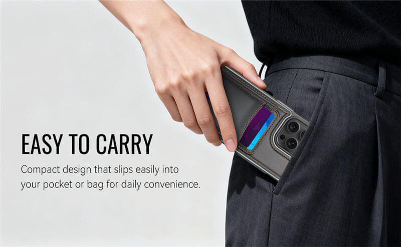JEEHOOD iPhone 15 Pro 2-in-1 Magnetic Wallet Case