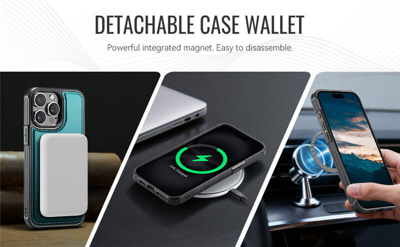 JEEHOOD iPhone 13 Pro 2-in-1 Magnetic Wallet Case
