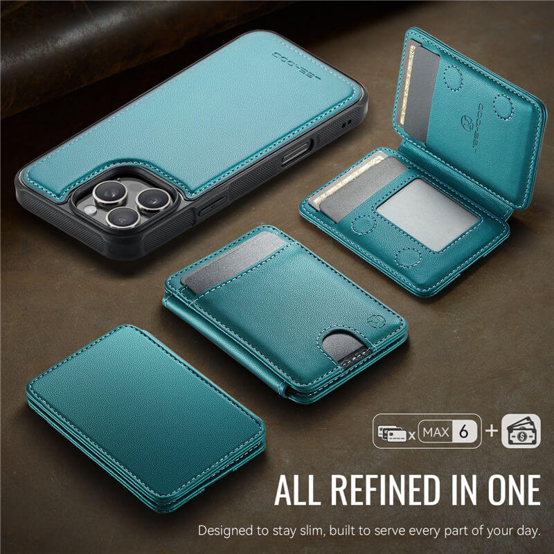JEEHOOD iPhone 16 Pro Detachable 2-in-1 Magnetic Wallet Case