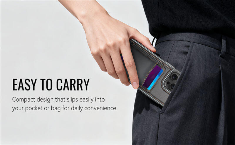 JEEHOOD iPhone 16 Pro Max 2-in-1 Magnetic Wallet Case