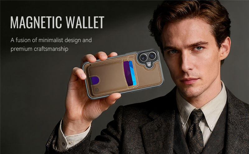 JEEHOOD iPhone 17 2-in-1 Magnetic Wallet Case