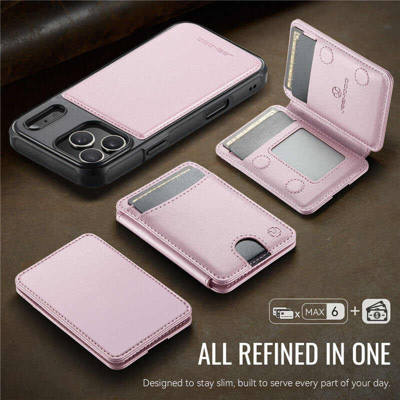 JEEHOOD iPhone 18 Pro Max Detachable 2-in-1 Magnetic Wallet Case