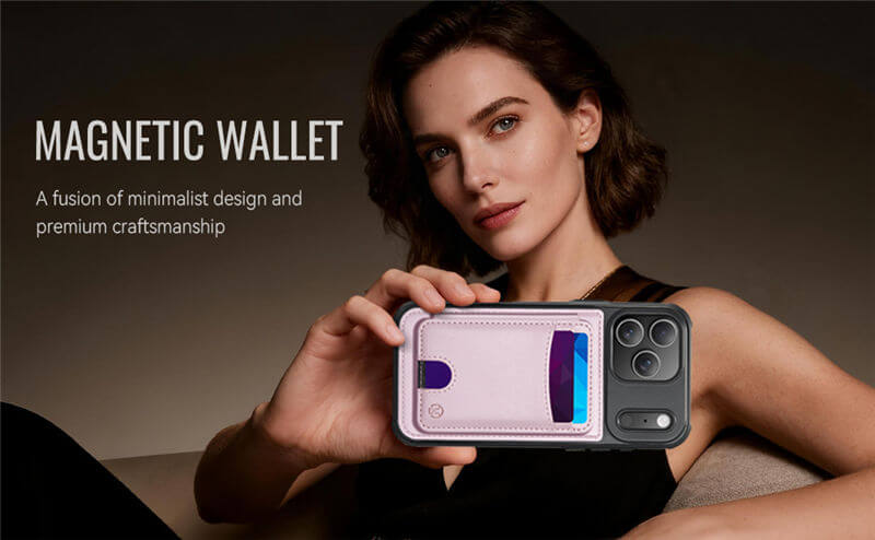 JEEHOOD iPhone 17 Pro Max 2-in-1 Magnetic Wallet Case