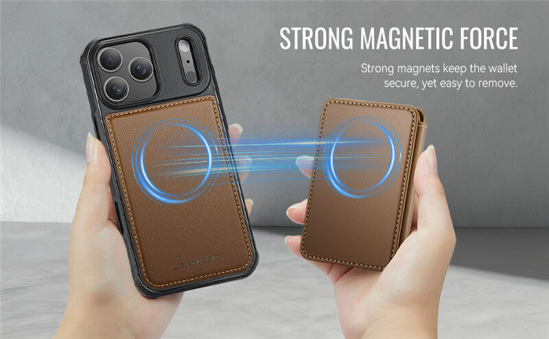 JEEHOOD iPhone 17 Pro Max 2-in-1 Magnetic Wallet Case