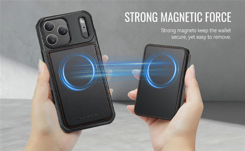 JEEHOOD iPhone 17 Pro 2-in-1 Magnetic Wallet Case