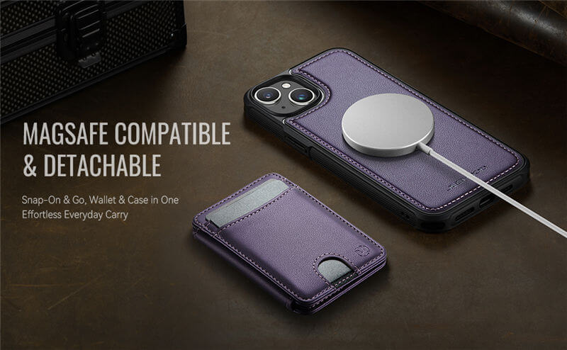 JEEHOOD iPhone 14 Plus 2-in-1 Magnetic Wallet Case