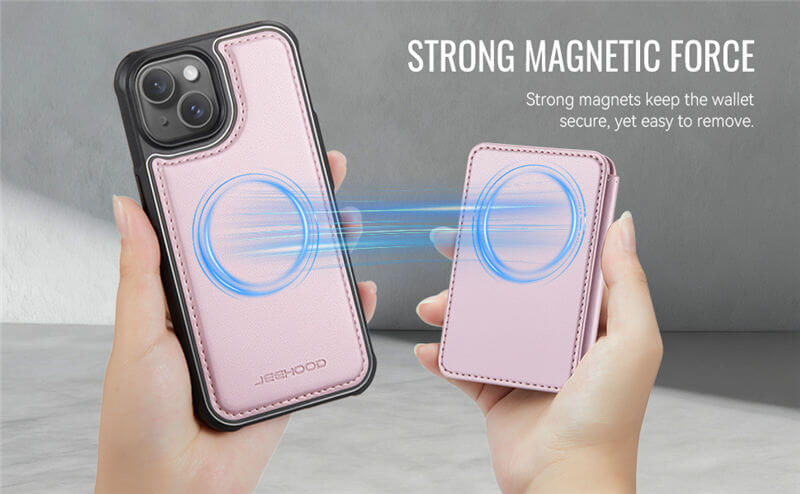 JEEHOOD iPhone 14 Plus 2-in-1 Magnetic Wallet Case