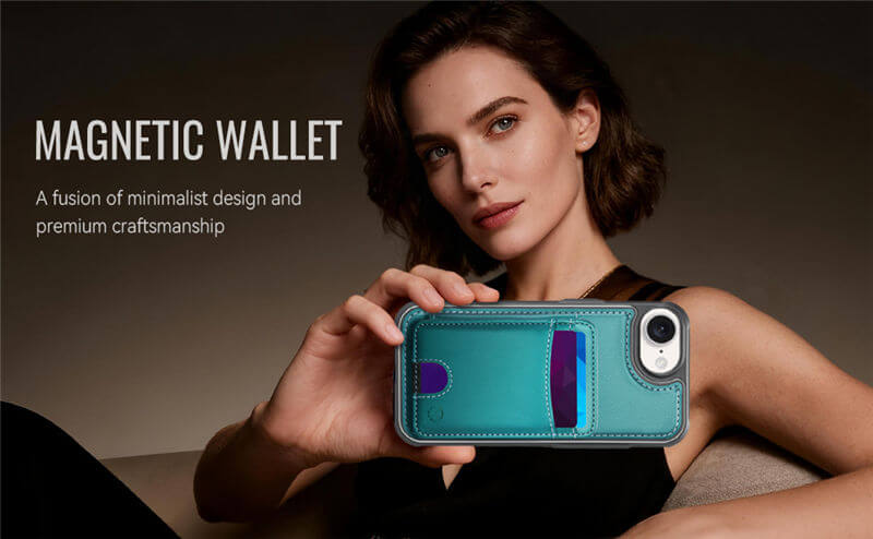 JEEHOOD iPhone 16e 2-in-1 Magnetic Wallet Case