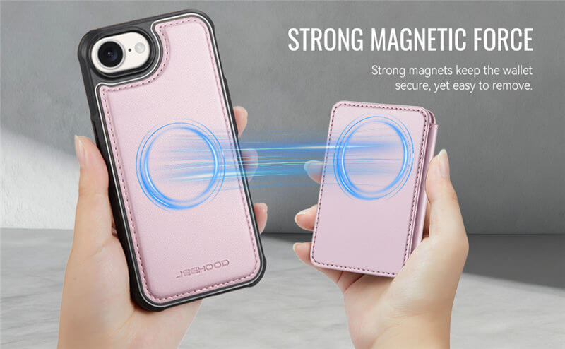 JEEHOOD iPhone 17e 2-in-1 Magnetic Wallet Case