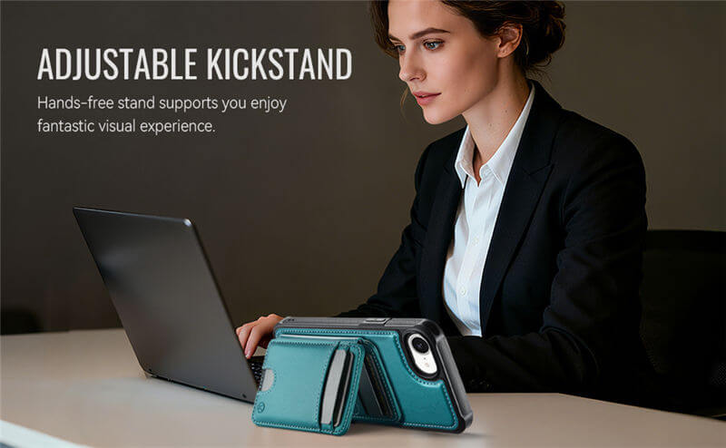 JEEHOOD iPhone 17e 2-in-1 Magnetic Wallet Case