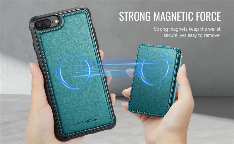 JEEHOOD iPhone 7 Plus/8 Plus 2-in-1 Magnetic Wallet Case