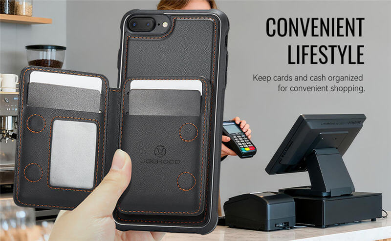 JEEHOOD iPhone 7 Plus/8 Plus 2-in-1 Magnetic Wallet Case