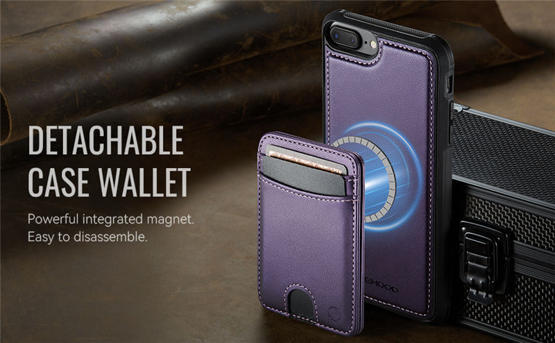 JEEHOOD iPhone 7 Plus/8 Plus 2-in-1 Magnetic Wallet Case