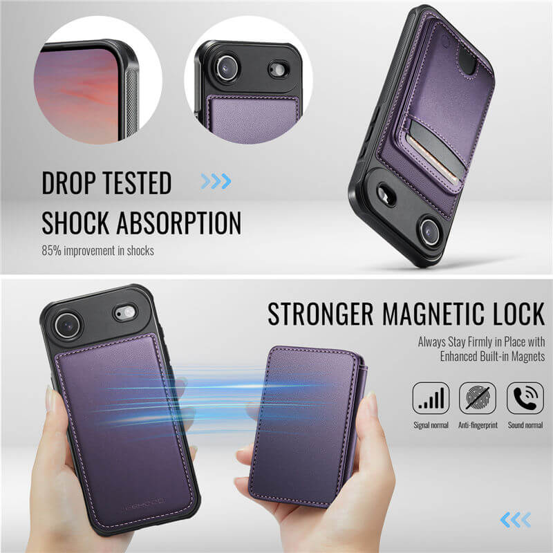 JEEHOOD iPhone Air 2-in-1 Magnetic RFID Wallet Case
