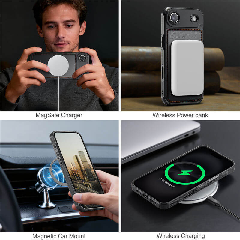 JEEHOOD iPhone Air 2-in-1 Magnetic RFID Wallet Case