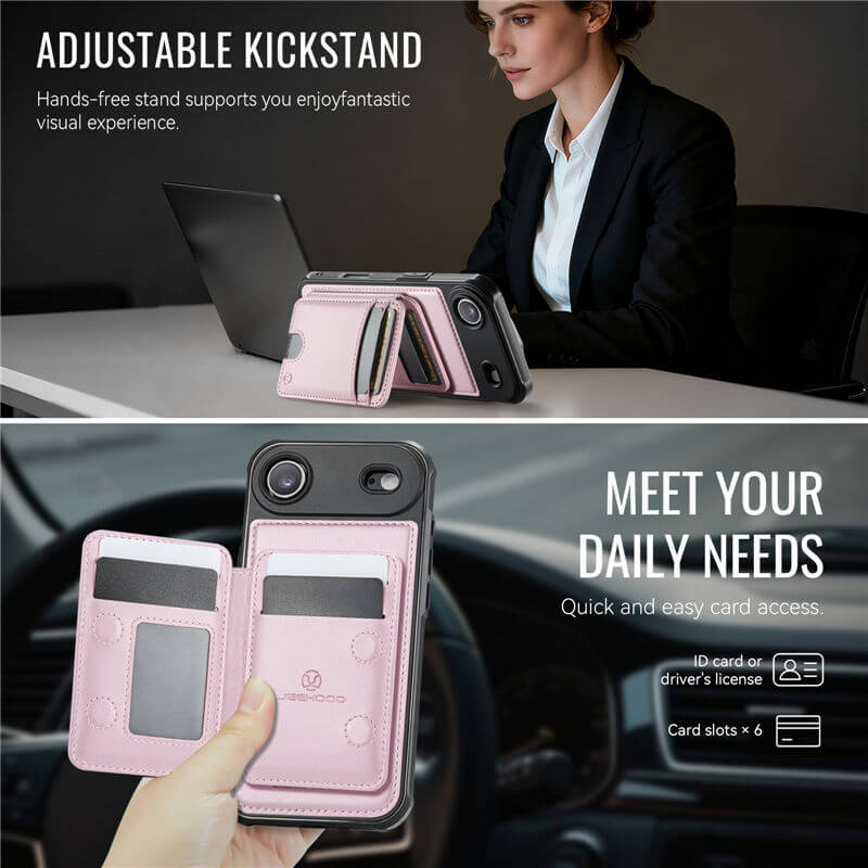 JEEHOOD iPhone Air 2-in-1 Magnetic RFID Wallet Case
