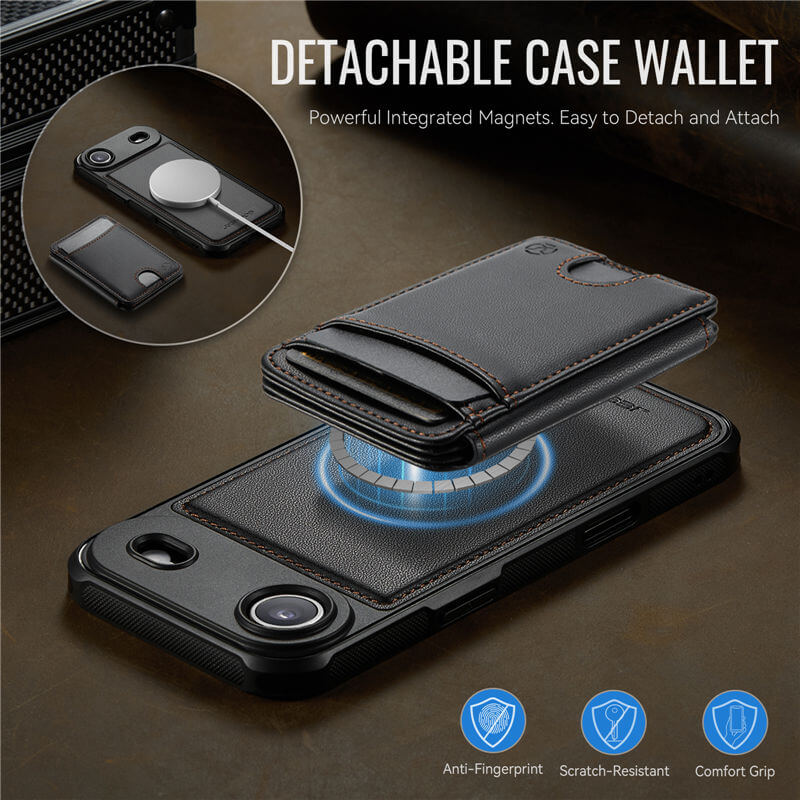 JEEHOOD iPhone Air 2-in-1 Magnetic RFID Wallet Case