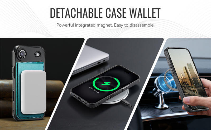 JEEHOOD iPhone Air 2-in-1 Magnetic Wallet Case