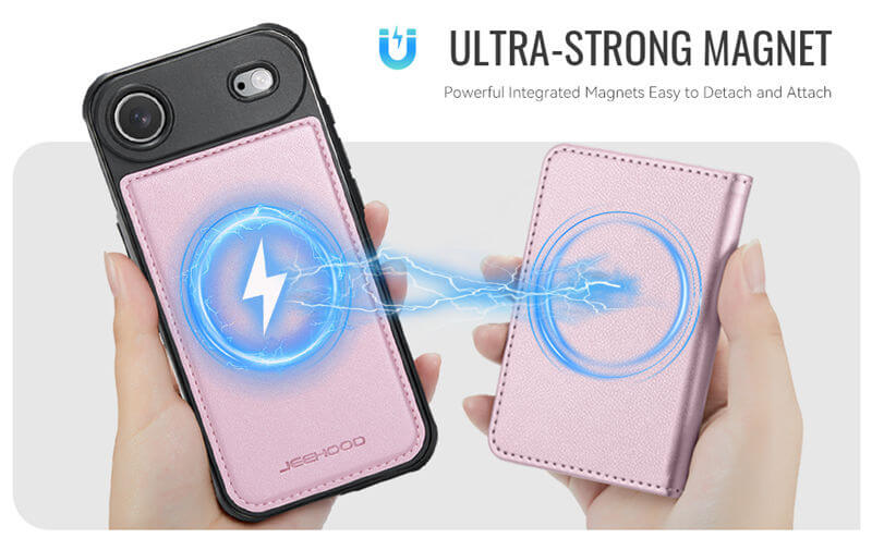 JEEHOOD iPhone Air Detachable Magnetic Zipper Wallet Case