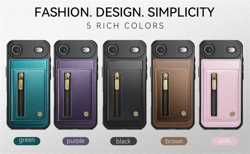 JEEHOOD iPhone Air Detachable Magnetic Zipper Wallet Case
