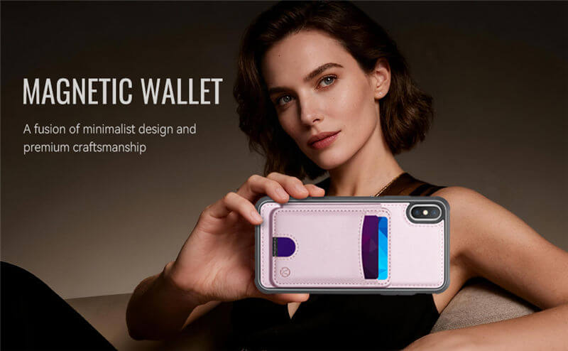JEEHOOD iPhone XS Max 2-in-1 Magnetic Wallet Case