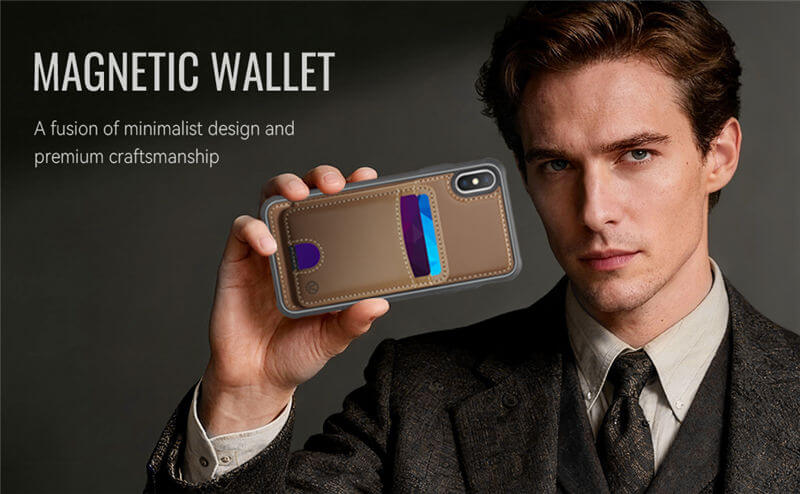 JEEHOOD iPhone X/XS 2-in-1 Magnetic Wallet Case