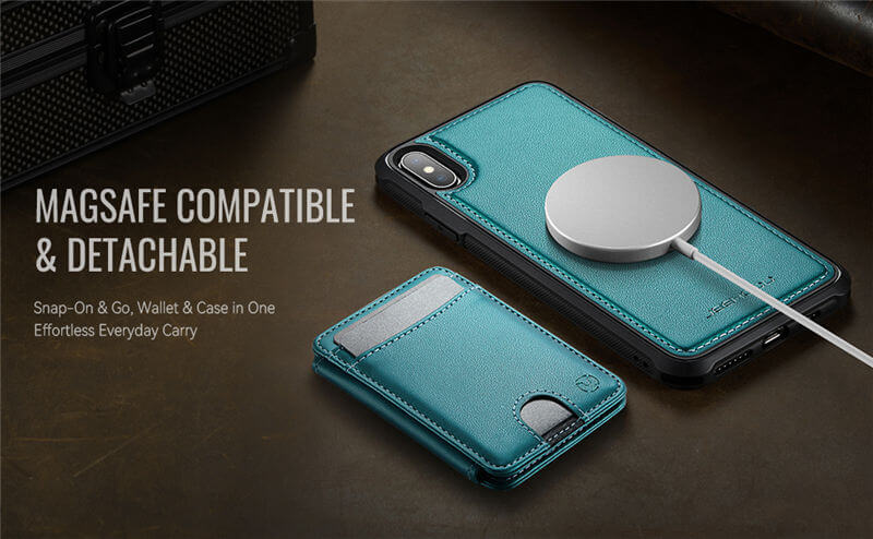 JEEHOOD iPhone XS Max 2-in-1 Magnetic Wallet Case