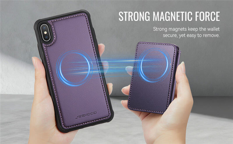 JEEHOOD iPhone X/XS 2-in-1 Magnetic Wallet Case