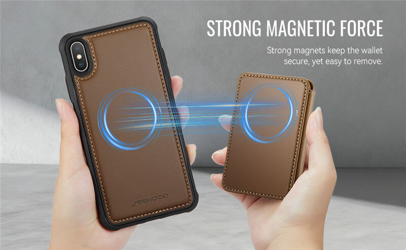 JEEHOOD iPhone XS Max 2-in-1 Magnetic Wallet Case