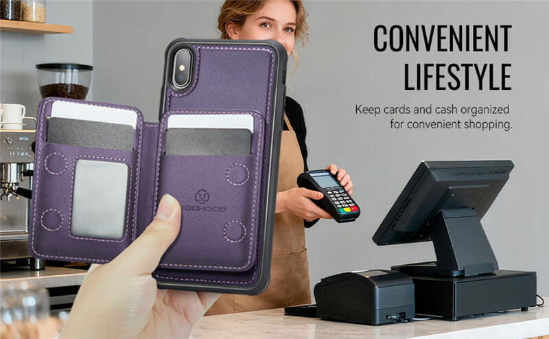JEEHOOD iPhone XS Max 2-in-1 Magnetic Wallet Case