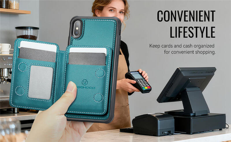 JEEHOOD iPhone X/XS 2-in-1 Magnetic Wallet Case