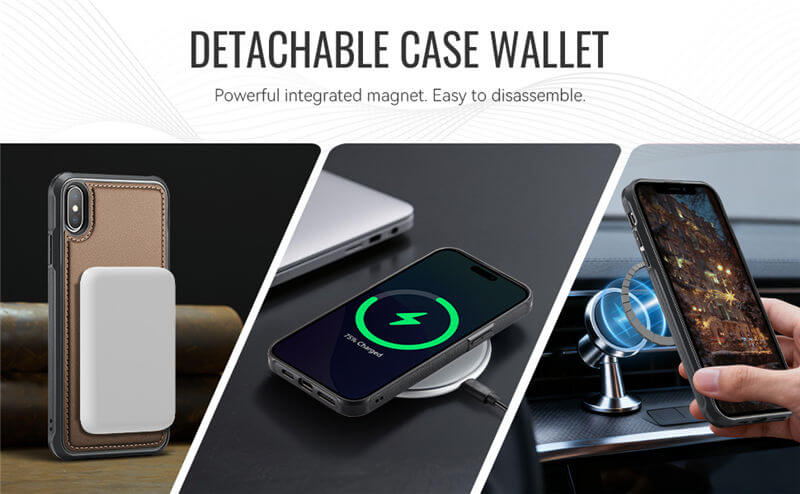 JEEHOOD iPhone X/XS 2-in-1 Magnetic Wallet Case