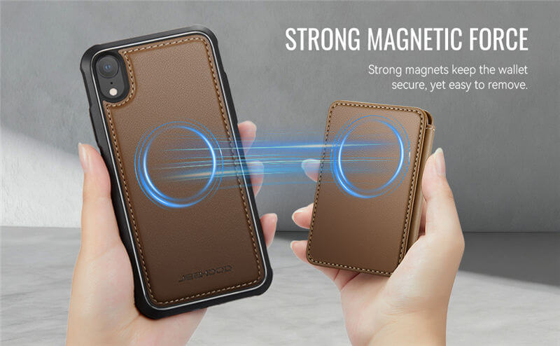 JEEHOOD iPhone XR 2-in-1 Magnetic Wallet Case
